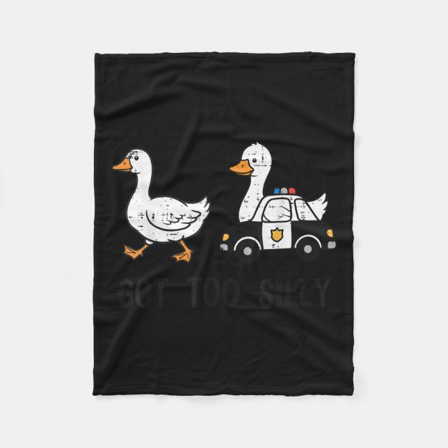 Goose Got Too Silly Lice Car Funny Animal Men Wome Fleece Blanket (Front)