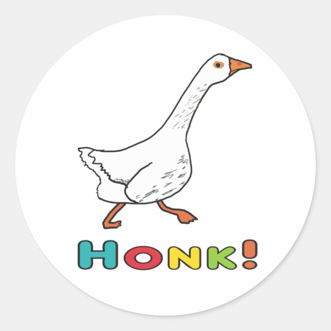 Goose Honk Classic Round Sticker (Front)