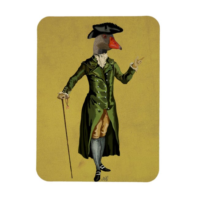 Goose in Green Regency Coat 3 Magnet (Vertical)