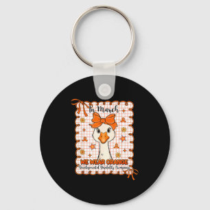 Goose in march wear orange developmental key ring
