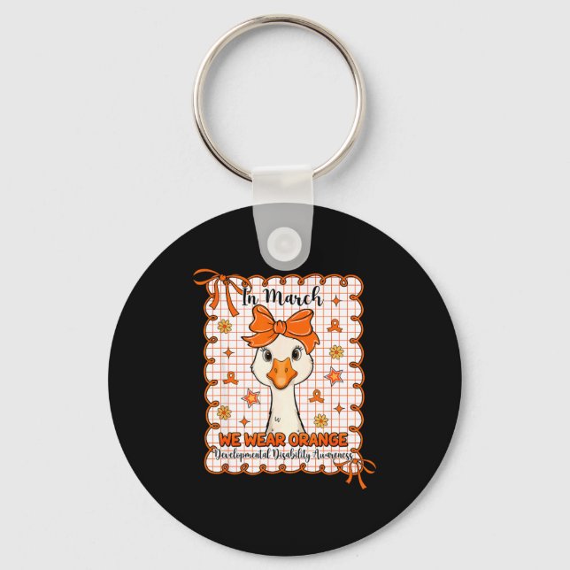Goose in march wear orange developmental key ring (Front)