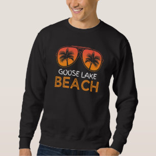 Goose Lake Beach Vintage Retro Summer Family Vacat Sweatshirt