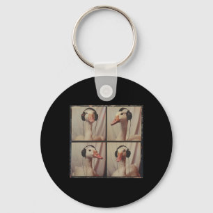 Goose Listening To Music Autistic Goose Lover Auti Key Ring