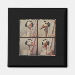 Goose Listening To Music Autistic Goose Lover Auti Magnet