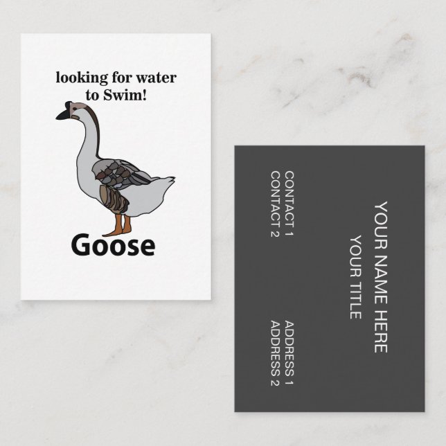 Goose Looking For Water To Swim African Goose Business Card (Front/Back)