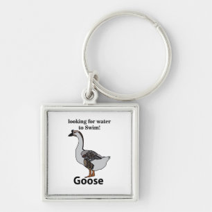 Goose Looking For Water To Swim African Goose Key Ring