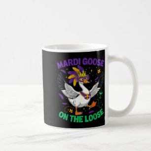 Goose mardi gras funny mardi goose on the loose coffee mug