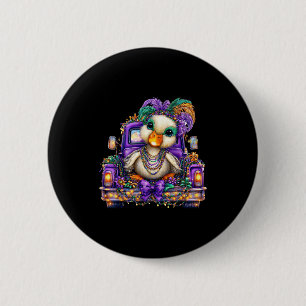 Goose Mardi Gras Truck Nola Cute Kids Boys Girls W 6 Cm Round Badge