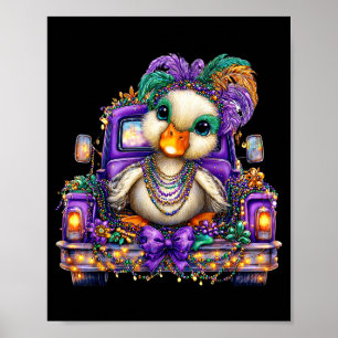 Goose Mardi Gras Truck Nola Cute Kids Boys Girls W Poster