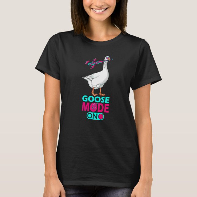 Goose Mode On Retro Sunglasses Ducks Goose T-Shirt (Front)