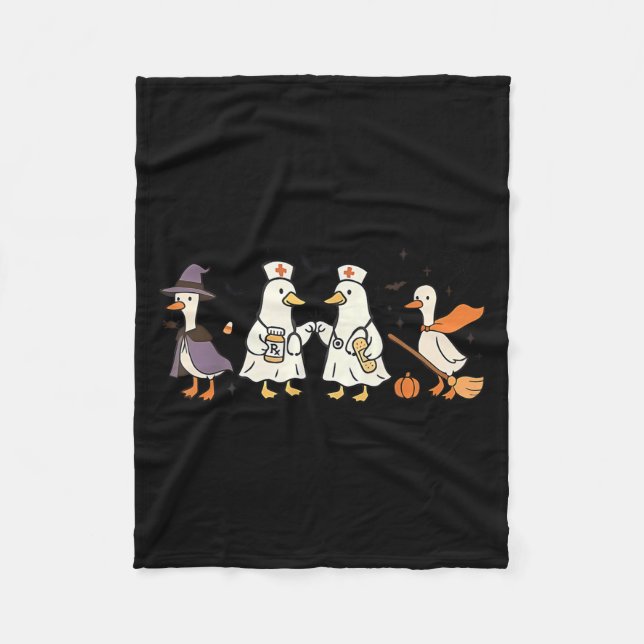 Goose Nurse Funny Silly Goose Er Nurse Funny Hallo Fleece Blanket (Front)