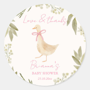 Goose nursery rhymes baby shower favor classic round sticker