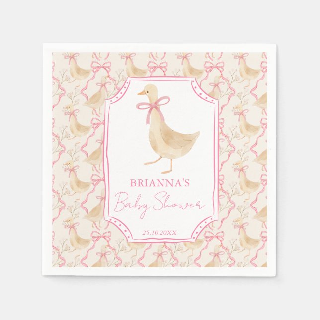 Goose nursery rhymes baby shower monogrammed napkin (Front)