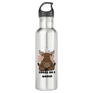 Goose on a Moose Animal Funny 710 Ml Water Bottle