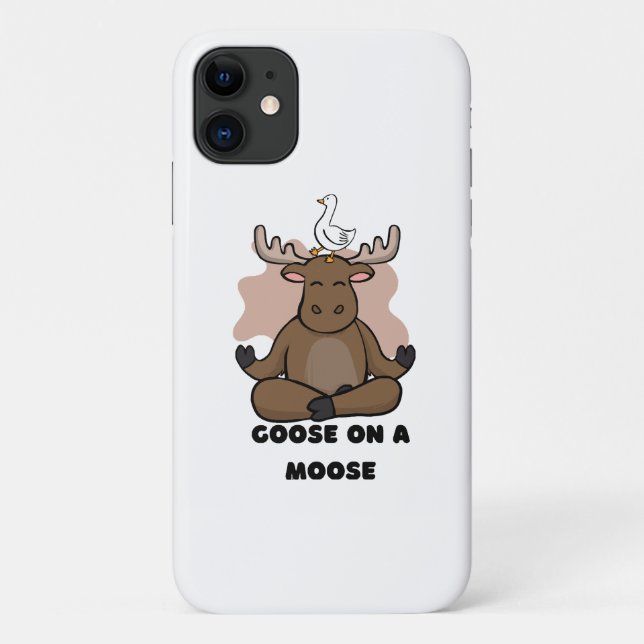 Goose on a Moose Animal Funny Case-Mate iPhone Case (Back)