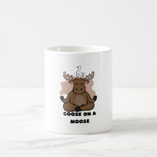 Goose on a Moose Animal Funny Coffee Mug