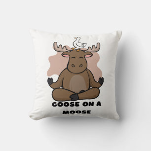 Goose on a Moose Animal Funny Cushion