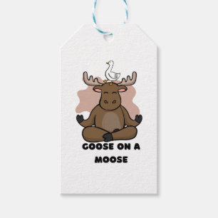 Goose on a Moose Animal Funny Gift Tags