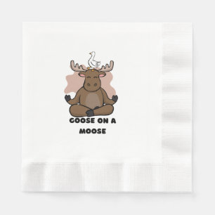 Goose on a Moose Animal Funny Napkin