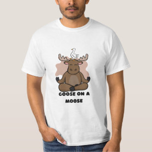 Goose on a Moose Animal Funny T-Shirt
