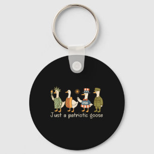 Goose Parade Of Freedom Funny 4th Of July Humour Key Ring