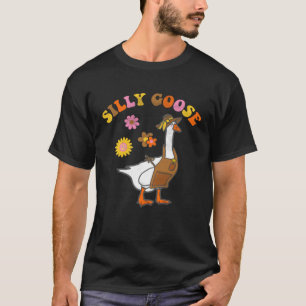 Goose Peace Sign Love 60s 70s Groovy Silly Hippie T-Shirt