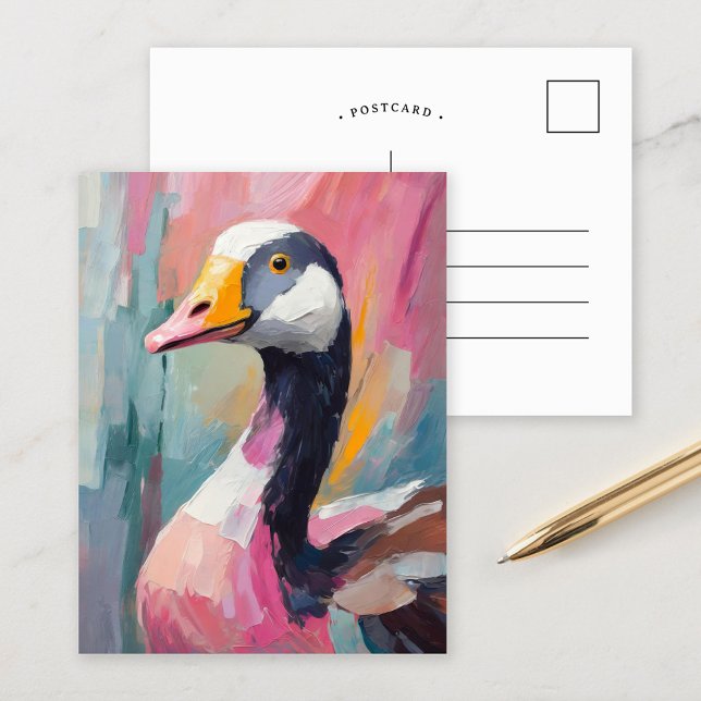 Goose Portrait Modern Impressionist Art Postcard (Creator Uploaded)