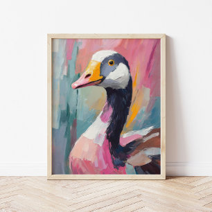 Goose Portrait Modern Impressionist Art Poster