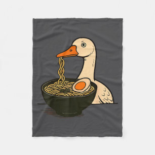 Goose Ramen Anime Kawaii Cat Eating Ramen Noodles  Fleece Blanket