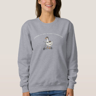 Goose Scooter Holy Communion Funny Religious Sweat Sweatshirt
