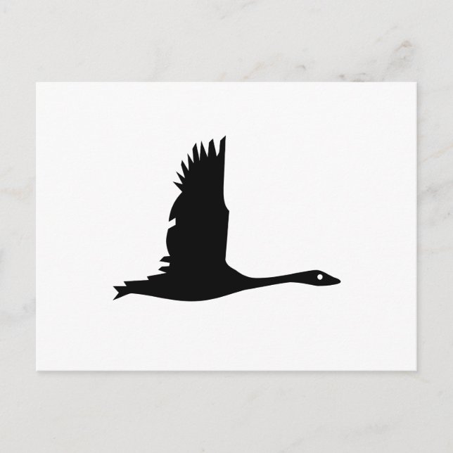 Goose Silhouette in Black on White Postcard (Front)
