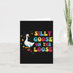 Goose Silly On The Loose Groovy Retro Animal Women Card