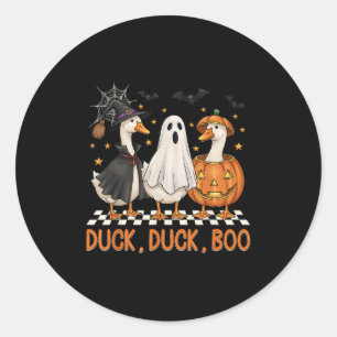 Goose Spooky Season Halloween Duck Duck Boo Men Wo Classic Round Sticker
