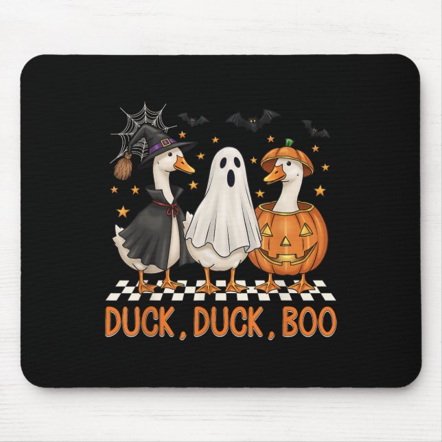 Goose Spooky Season Halloween Duck Duck Boo Men Wo Mouse Pad (Front)