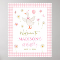 Goose Spring Pink Daisy First Birthday Welcome