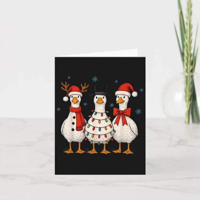 Goose Squad Christmas Light Reindeer Crew Xmas Mat Card (Front)