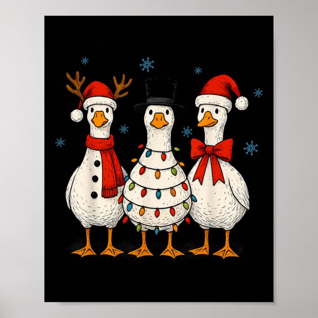 Goose Squad Christmas Light Reindeer Crew Xmas Mat Poster (Front)