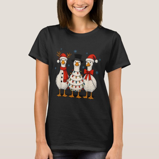 Goose Squad Christmas Light Reindeer Crew Xmas Mat T-Shirt (Front)