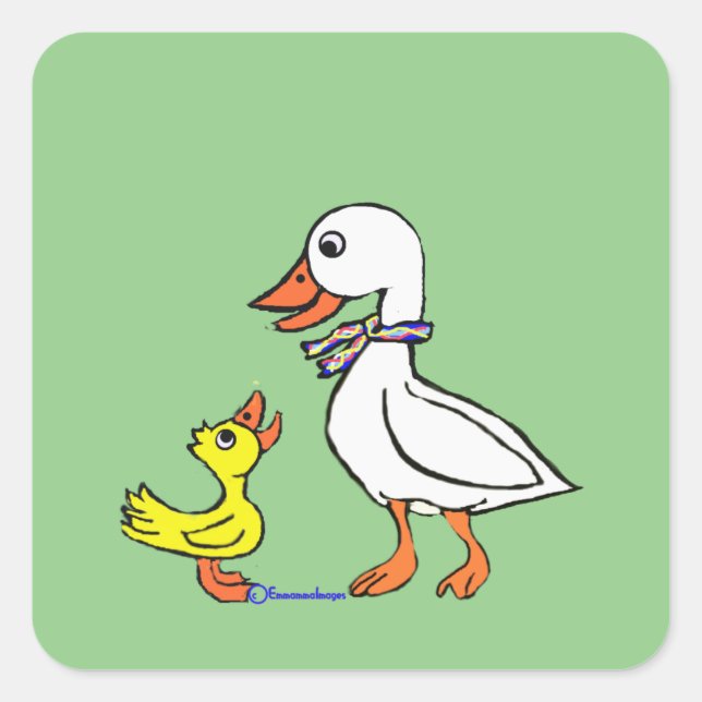 Goose stuck with a Duck waddle and twaddle Square Sticker (Front)