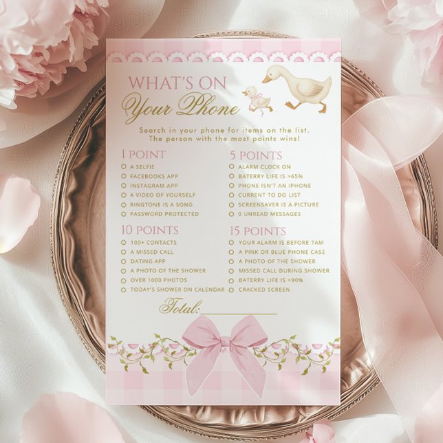 Goose Whats on your Phone Pink Gingham game (Creator Uploaded)