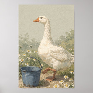 Goose Whimsical Farm Fauna Art Print