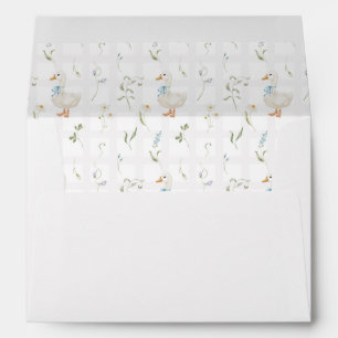 Goose Wildflower Blue Bow Baby Shower Envelope