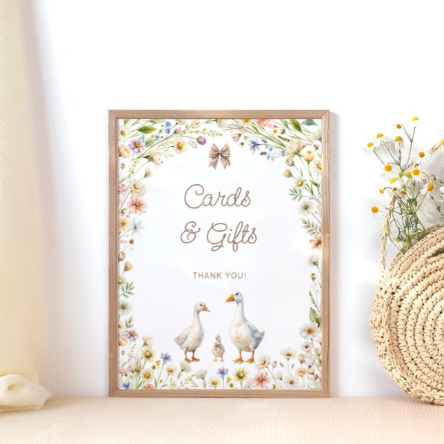 Goose Wildflower Cute Baby Shower Cards and Gifts Poster (Creator Uploaded)