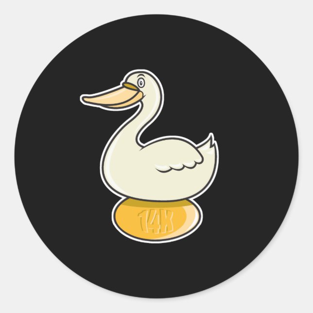goose with golden egg classic round sticker (Front)