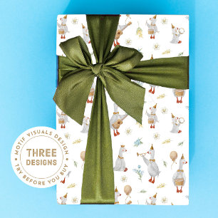 Goose Wrapping Paper, Goose Theme, Musical Goose Paper Sheet