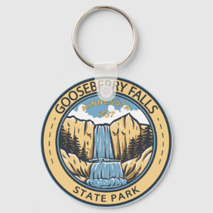 Gooseberry Falls State Park Minnesota Badge Key Ring