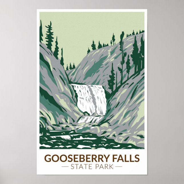 Gooseberry Falls State Park Minnesota Vintage  Poster (Front)
