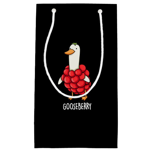 Gooseberry Funny Berry Pun Dark BG Small Gift Bag (Front)
