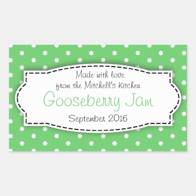 Gooseberry preserve jam green food label sticker (Front)