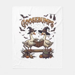 Goosebumps Halloween Geese Witch Hats Magic Book_1 Fleece Blanket